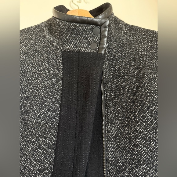 Comptoir Des Cotonniers (French) Wool Coat with Leather Trimming - S - Picture 2 of 9